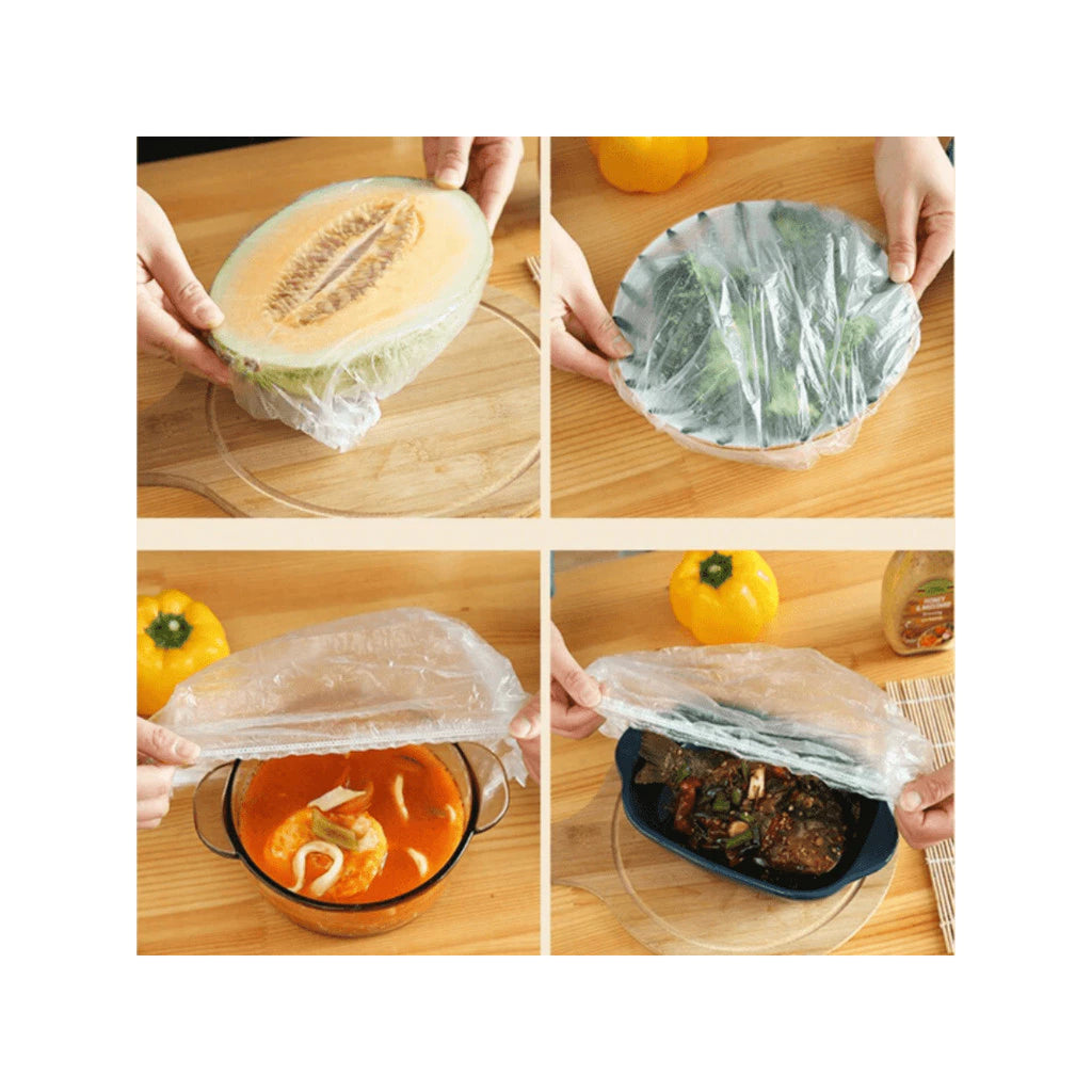 KIT 300 Tampa De Plástico Descartável Para Alimento