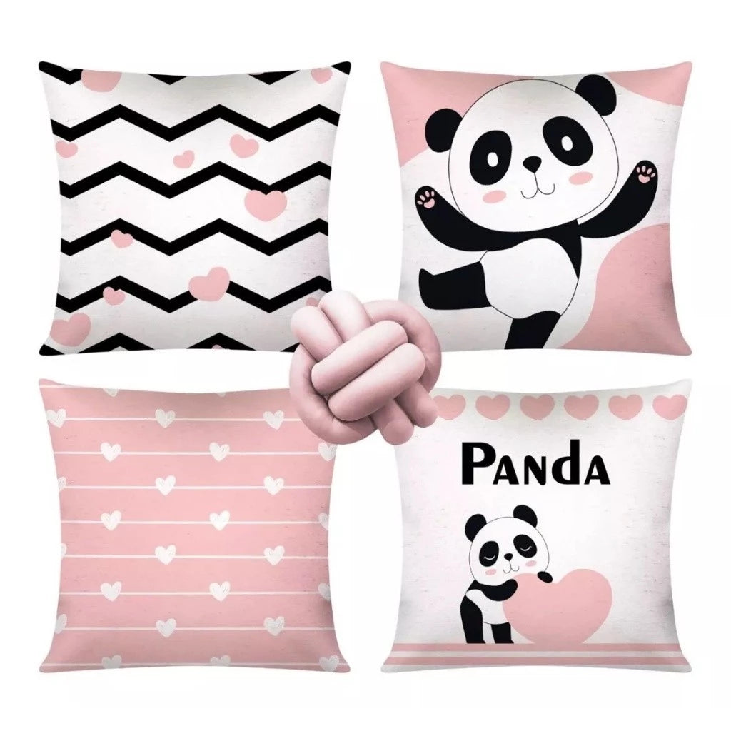 Kit 4 capas de almofadas decorativas + Nó