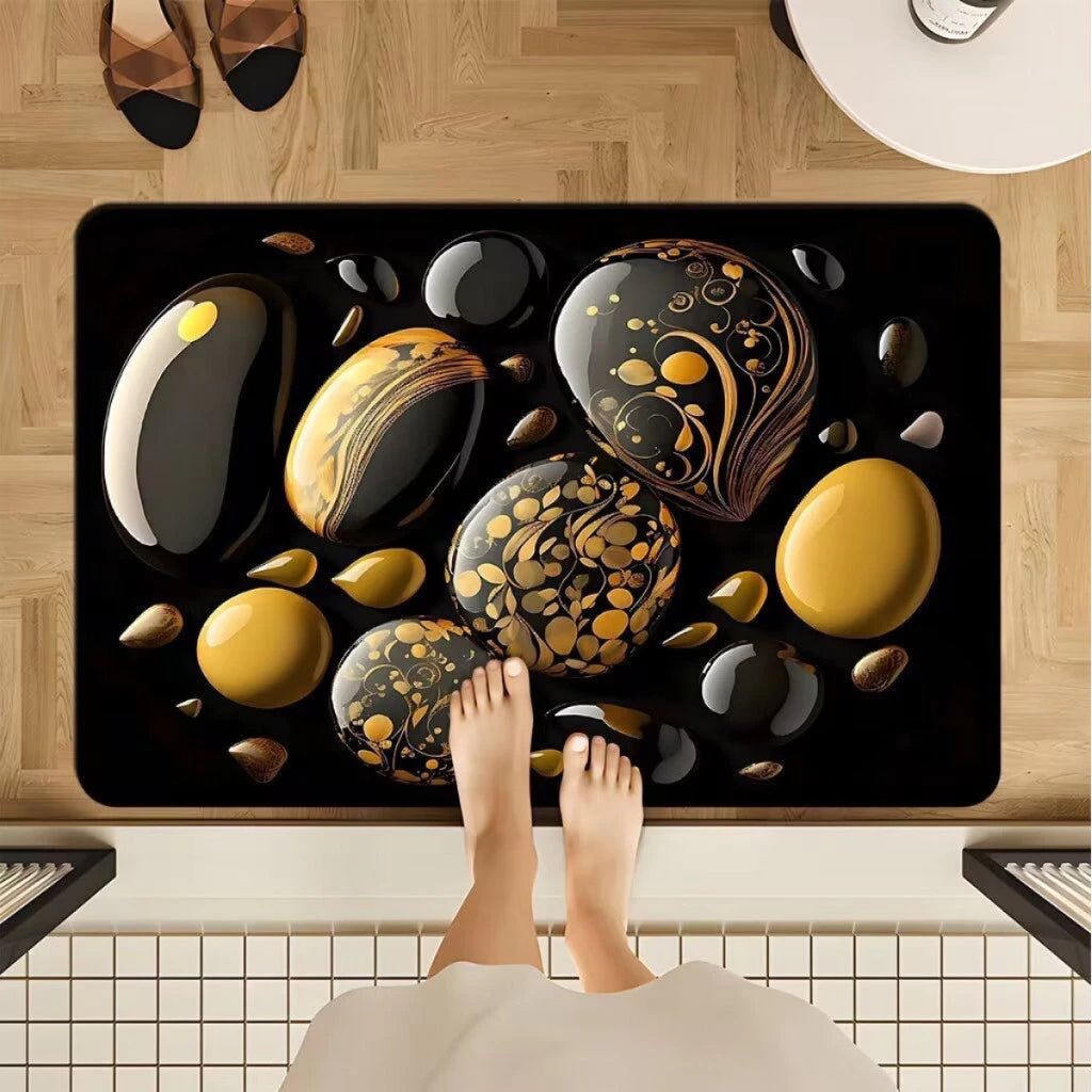 Tapete Estilo 5D De Secagem Rápida Em Microfibra Antiderrapante Para Banheiro / Porta De Entrada