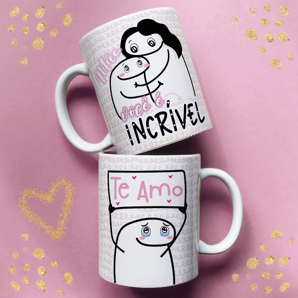 Caneca de Porcelana Flork com frases divertidas Mãe Vários Modelos
