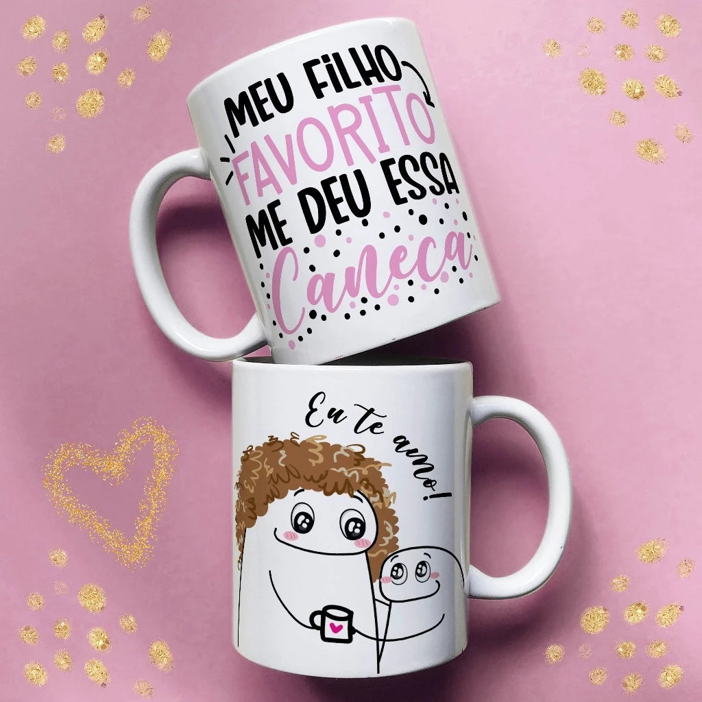 Caneca de Porcelana Flork com frases divertidas Mãe Vários Modelos