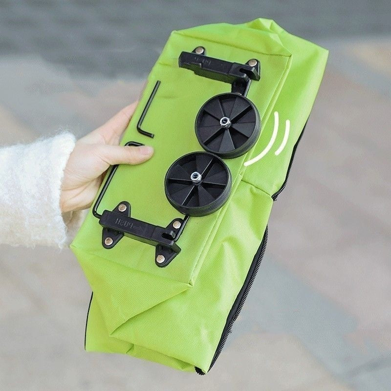 Bolsa de compras dobrável com rodas para feira